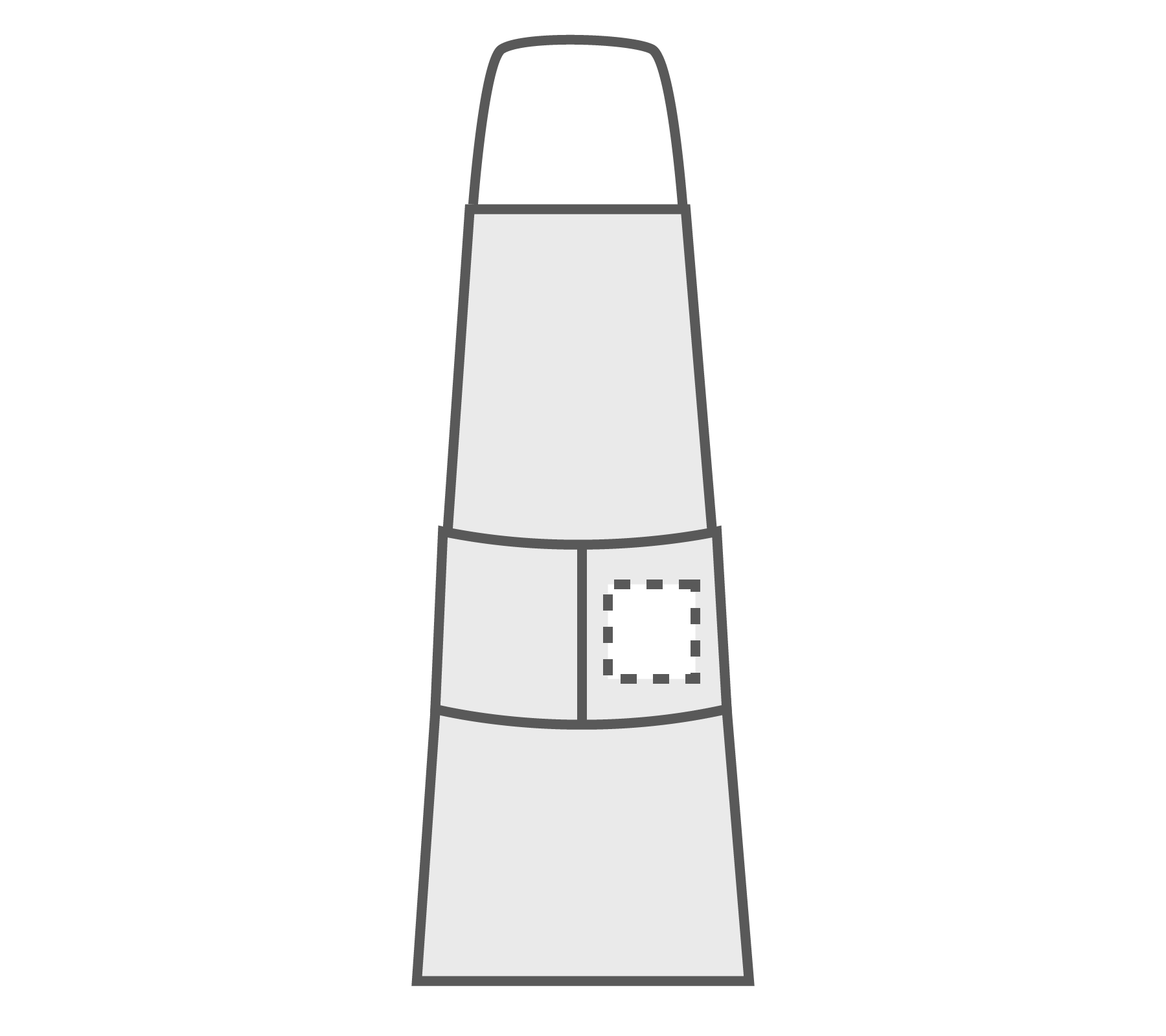 Op zak links (15 x 15 cm)