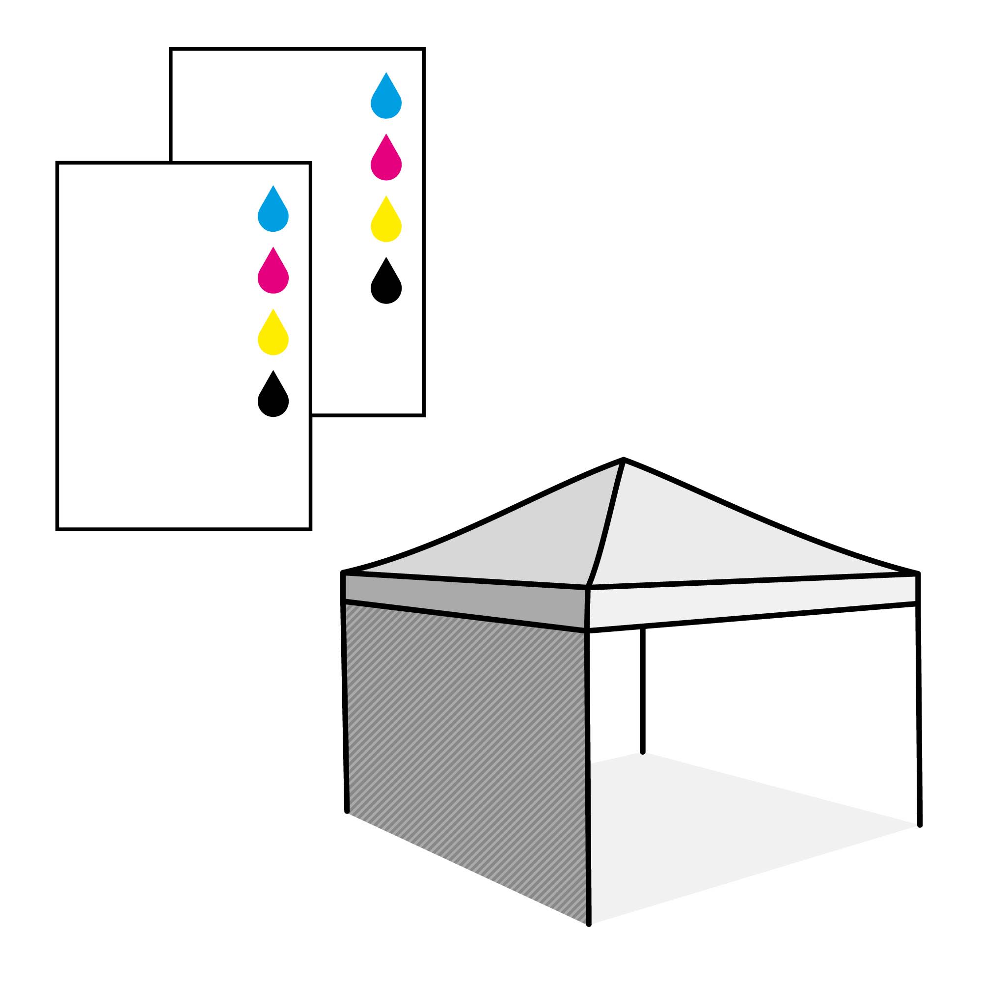 Hele wand, dubbelzijdig bedrukt