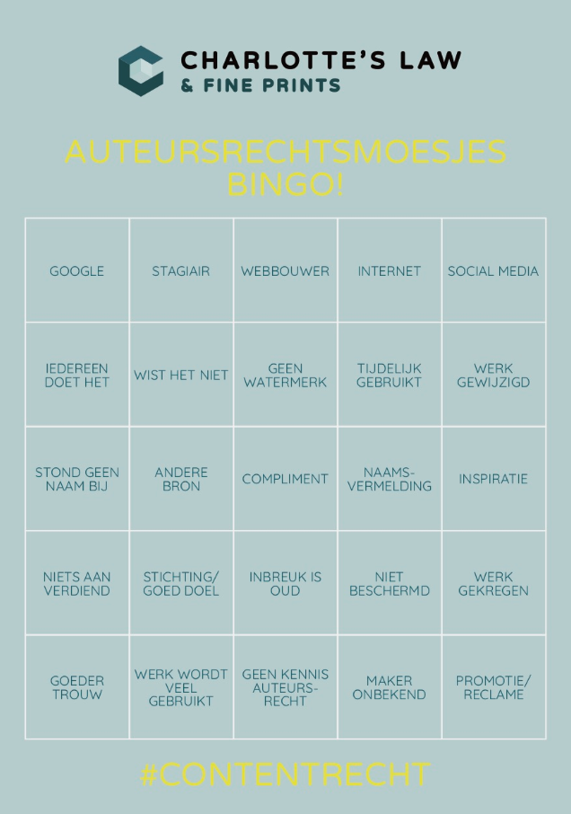 auteursrecht bingo