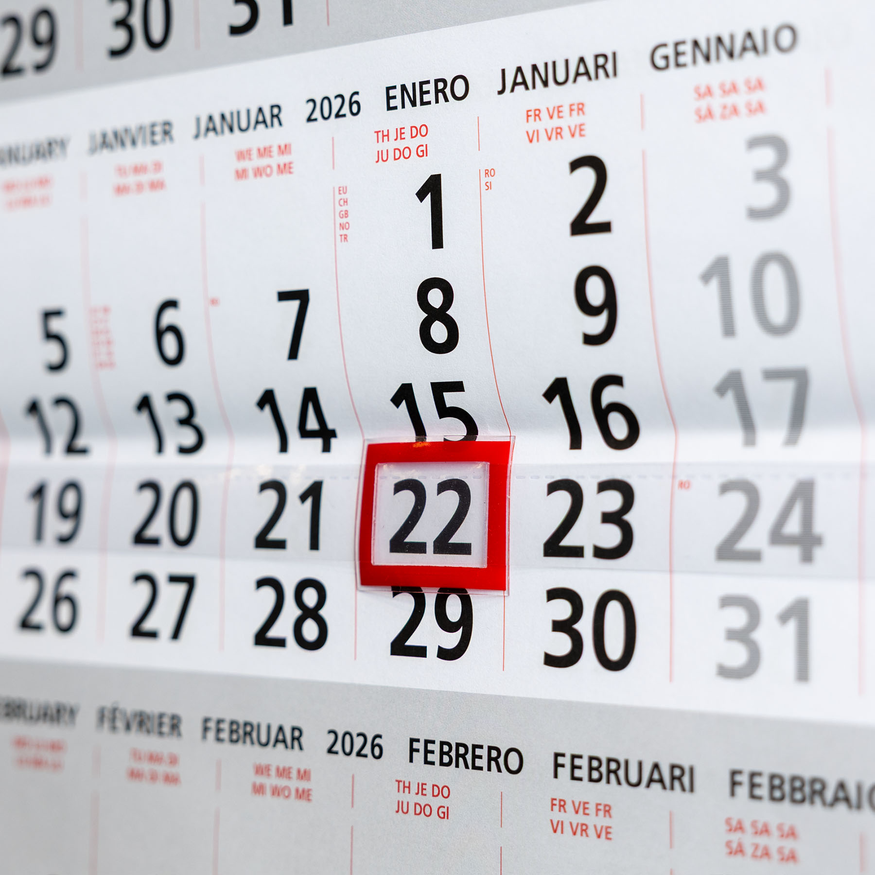 Budget maandkalender Detail