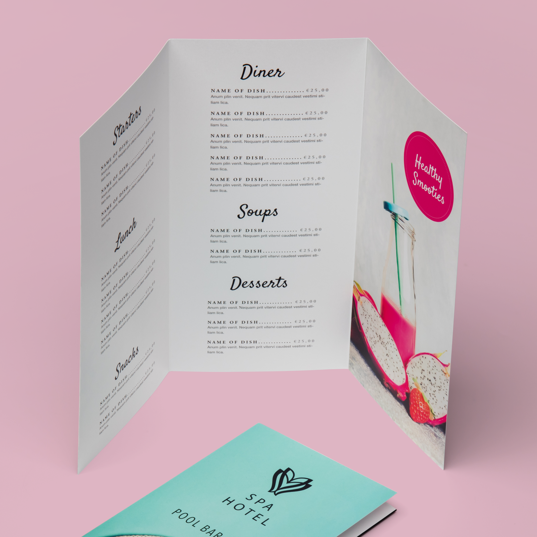 Menukaarten wikkelvouw