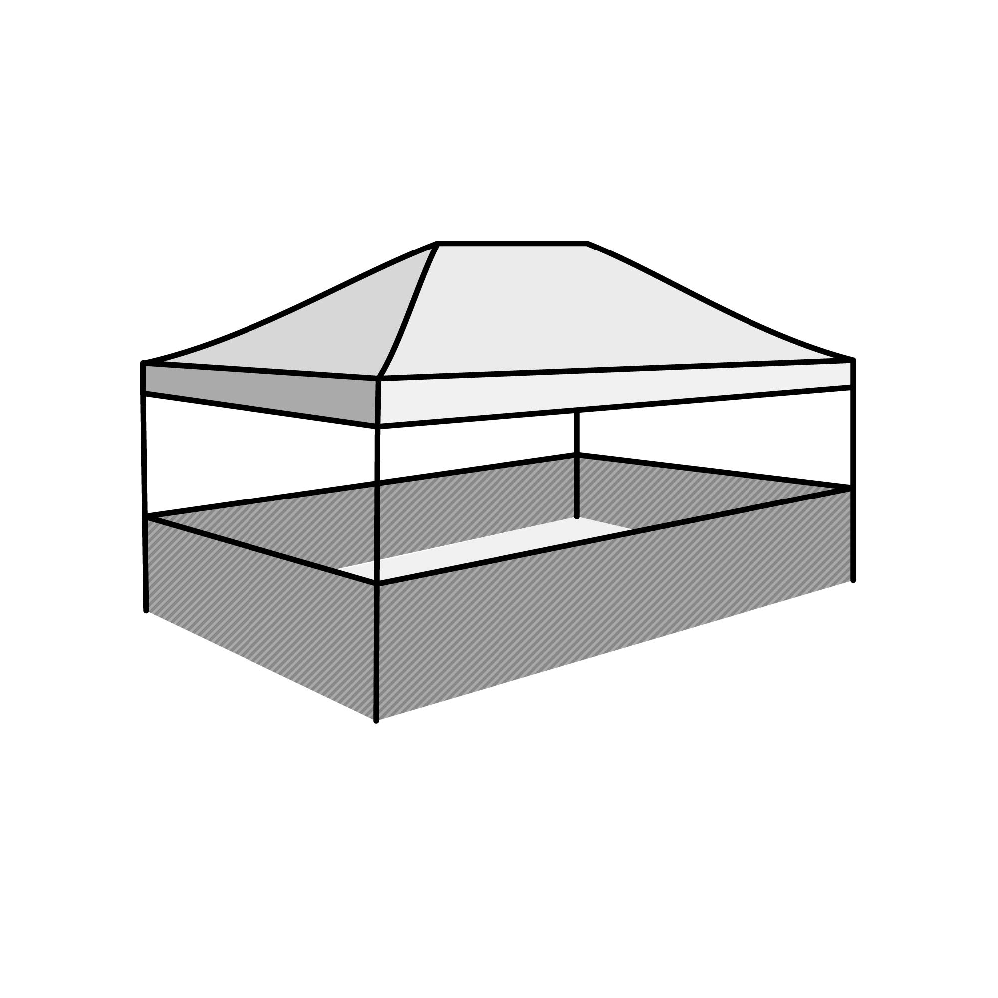 4 halve wanden (2 korte / 2 lange zijden) 