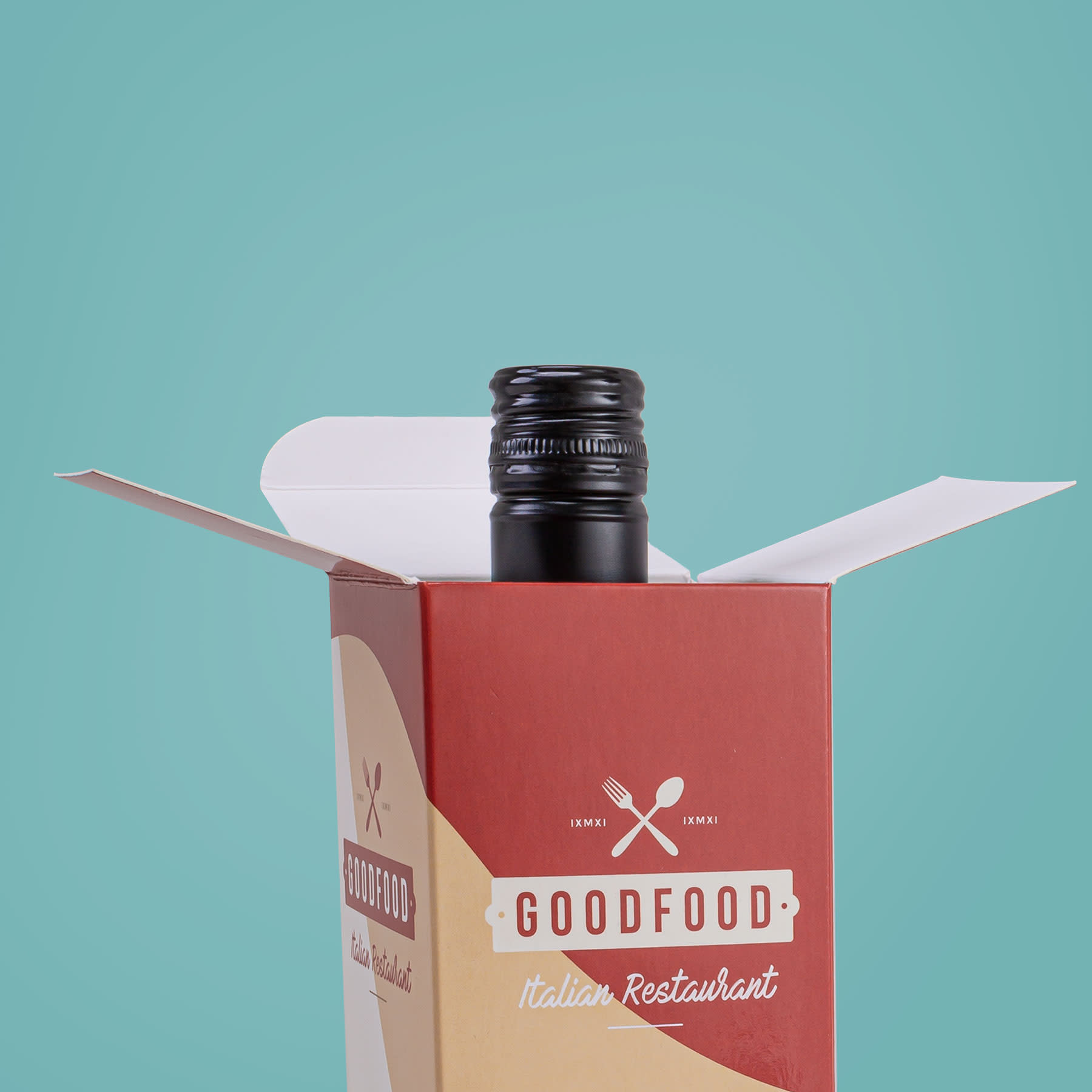 Wijndoos alloverbedrukt-open