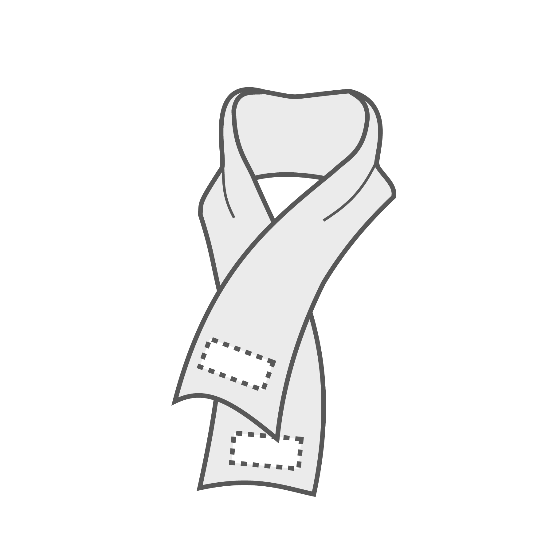 10 x 5 cm sjaal 2 uiteinden