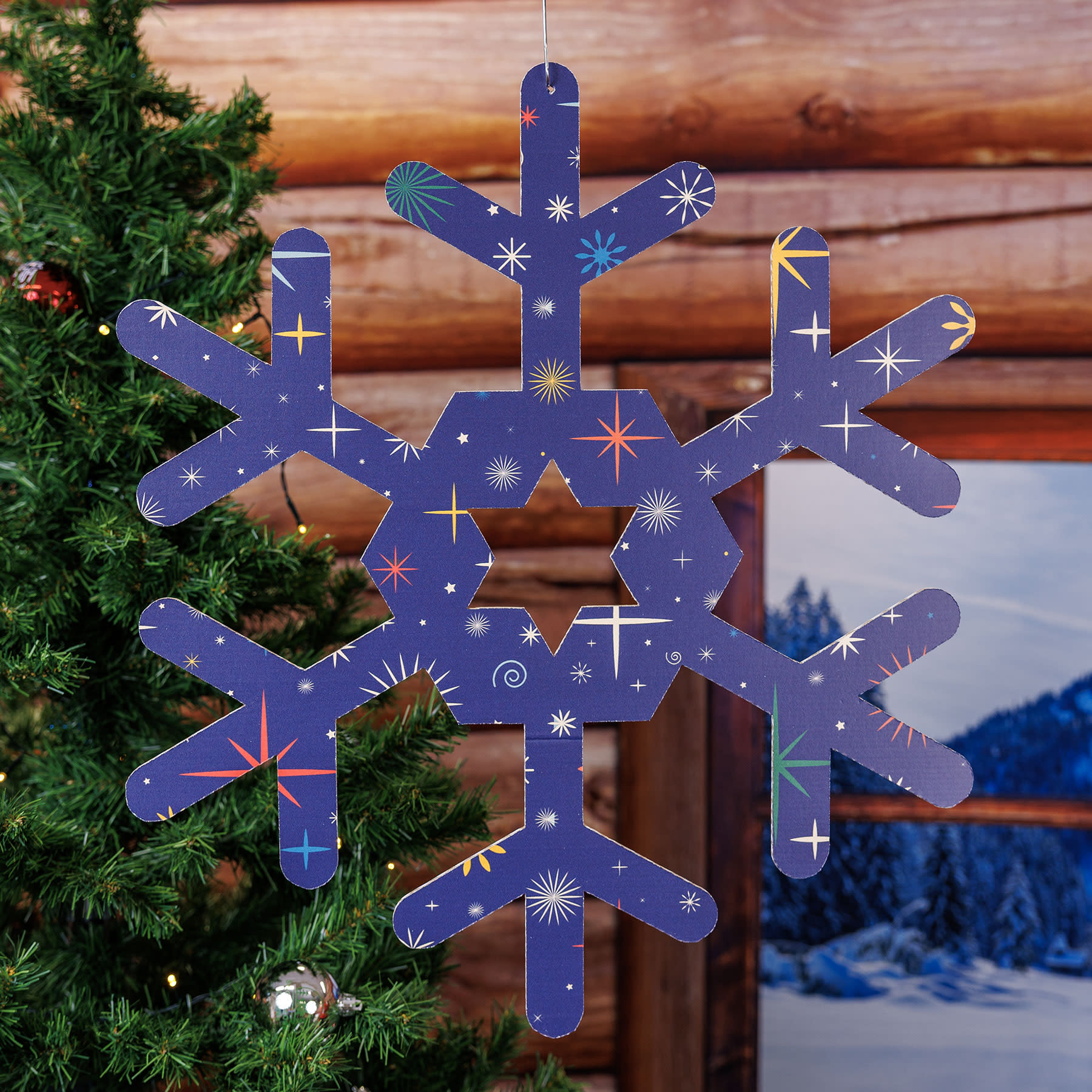 kerstproduct decoratie-sneeuwvlok-template