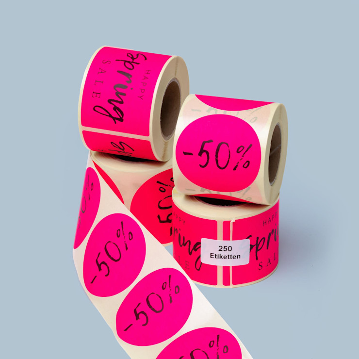Kortingsstickers op rol bedrukken | Printdeal.be
