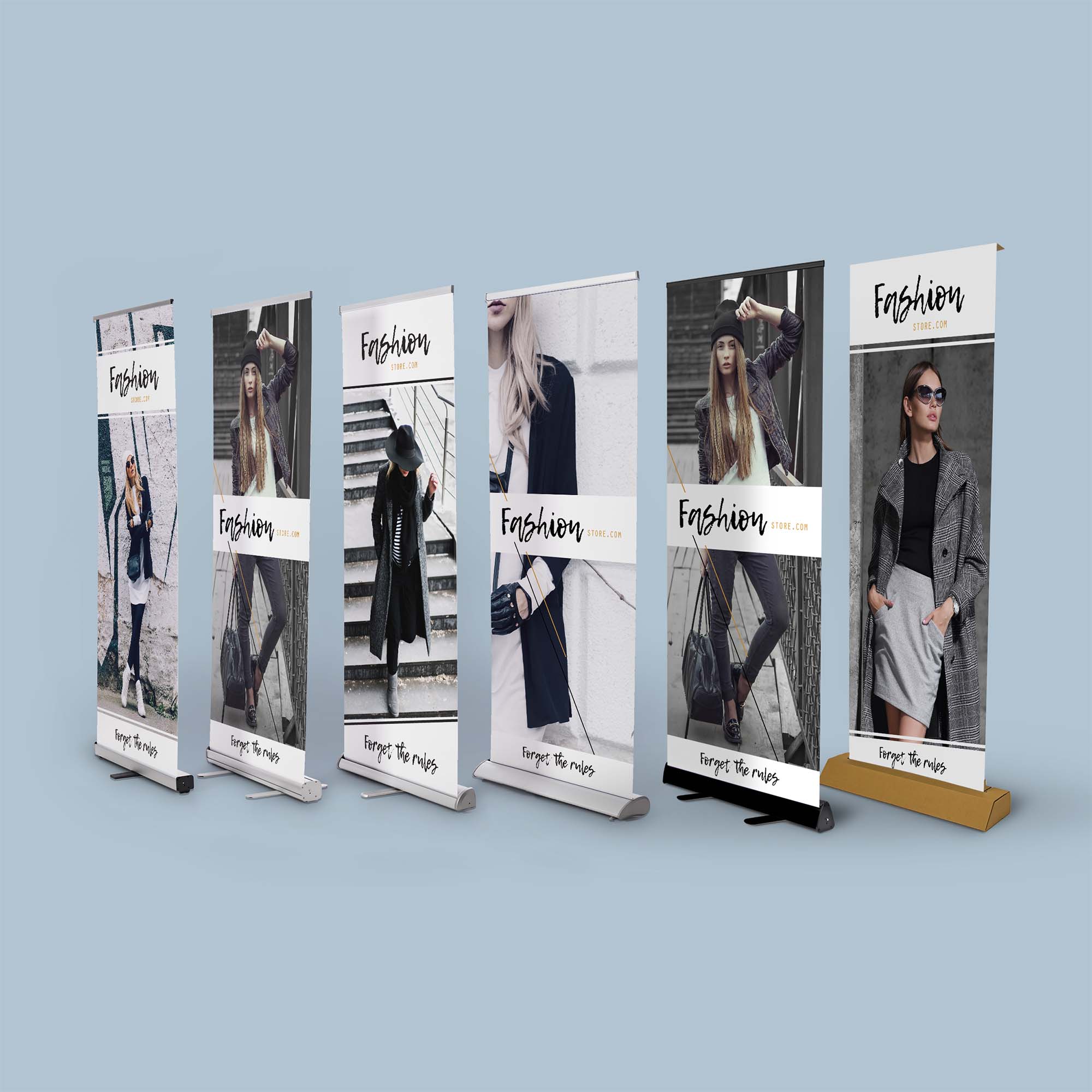 Roll-up banner met alle 5 carroussels