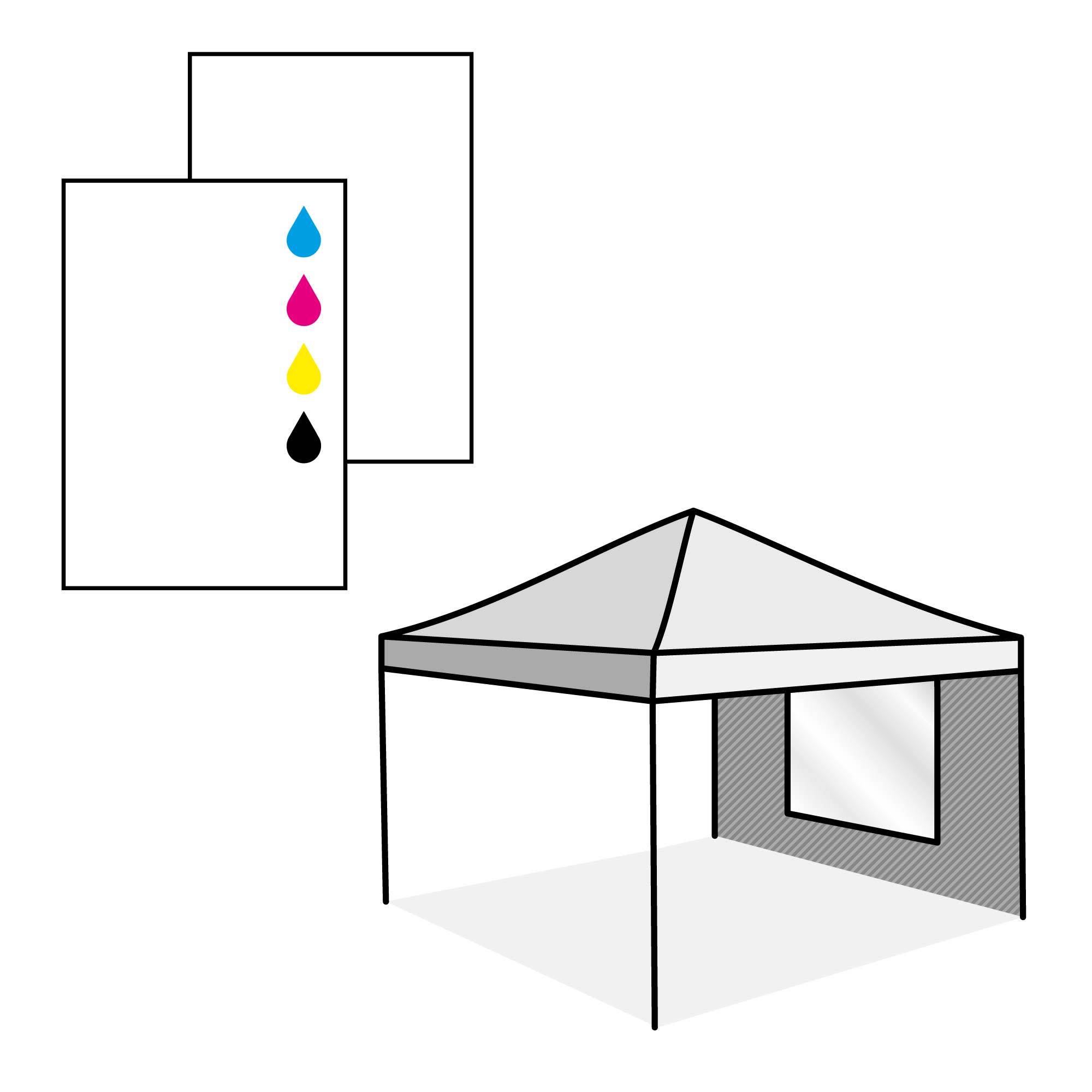 Paroi avec fenêtre, impression du côté extérieur
