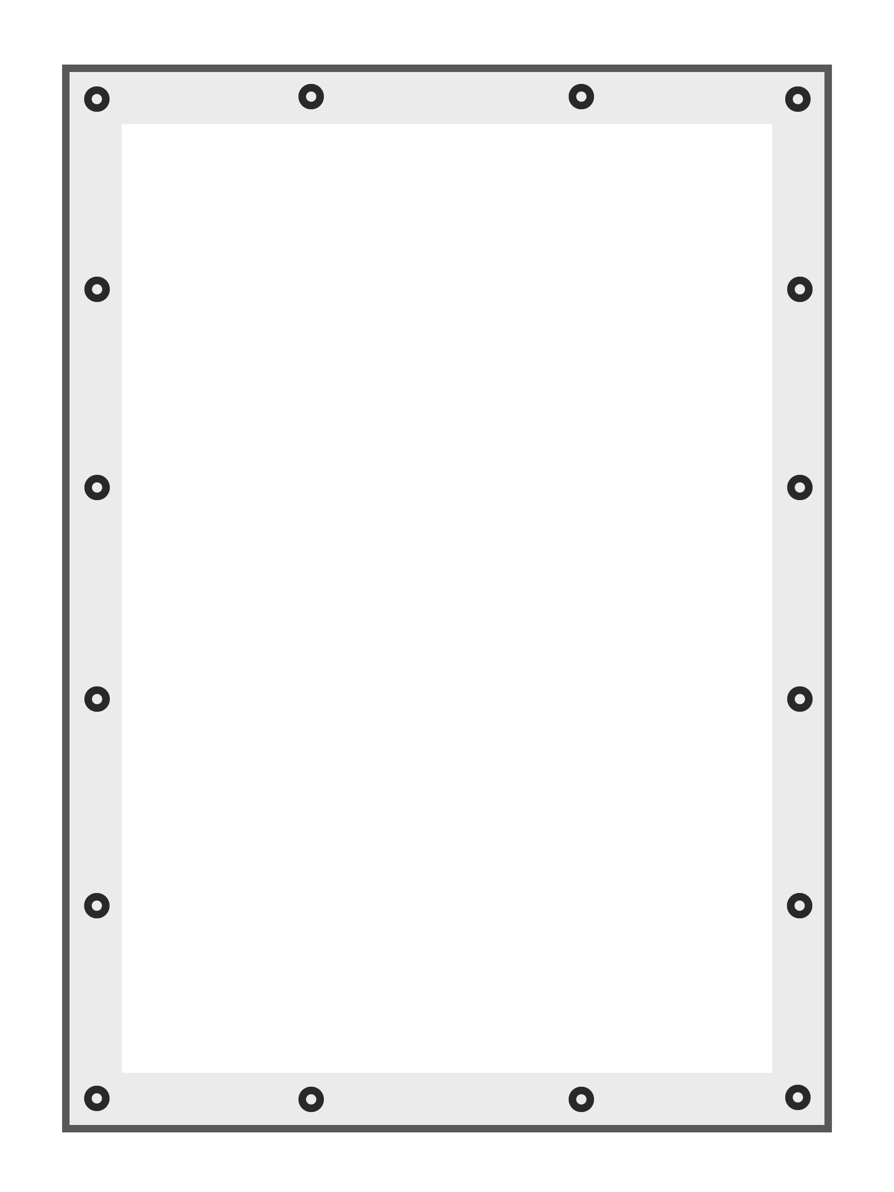 Ourlets de renfort et œillets tous les 30 cm