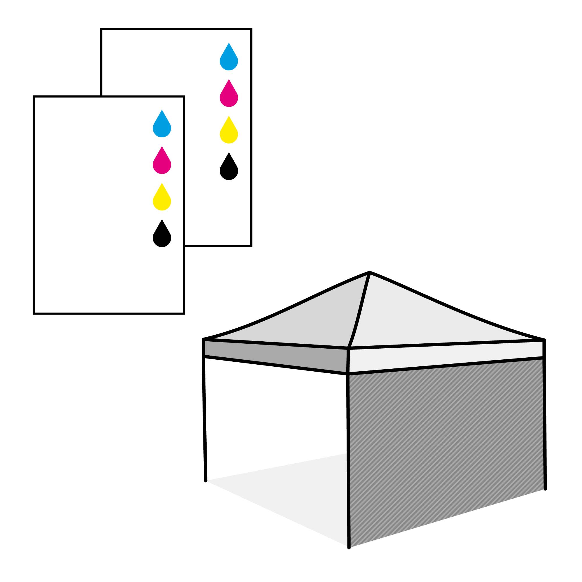 Hele wand, dubbelzijdig bedrukt