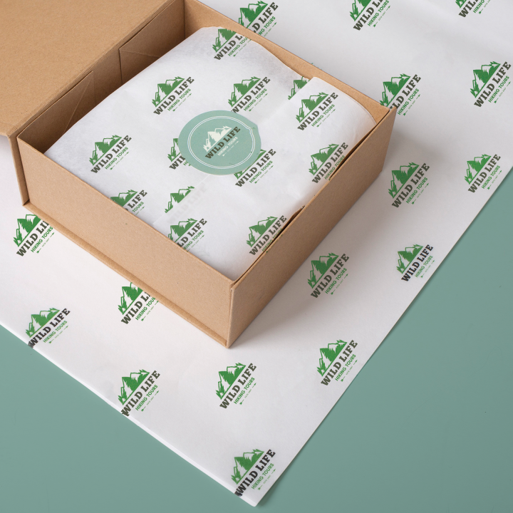 Papier d'emballage design, papier de soie d'emballage et autocollants