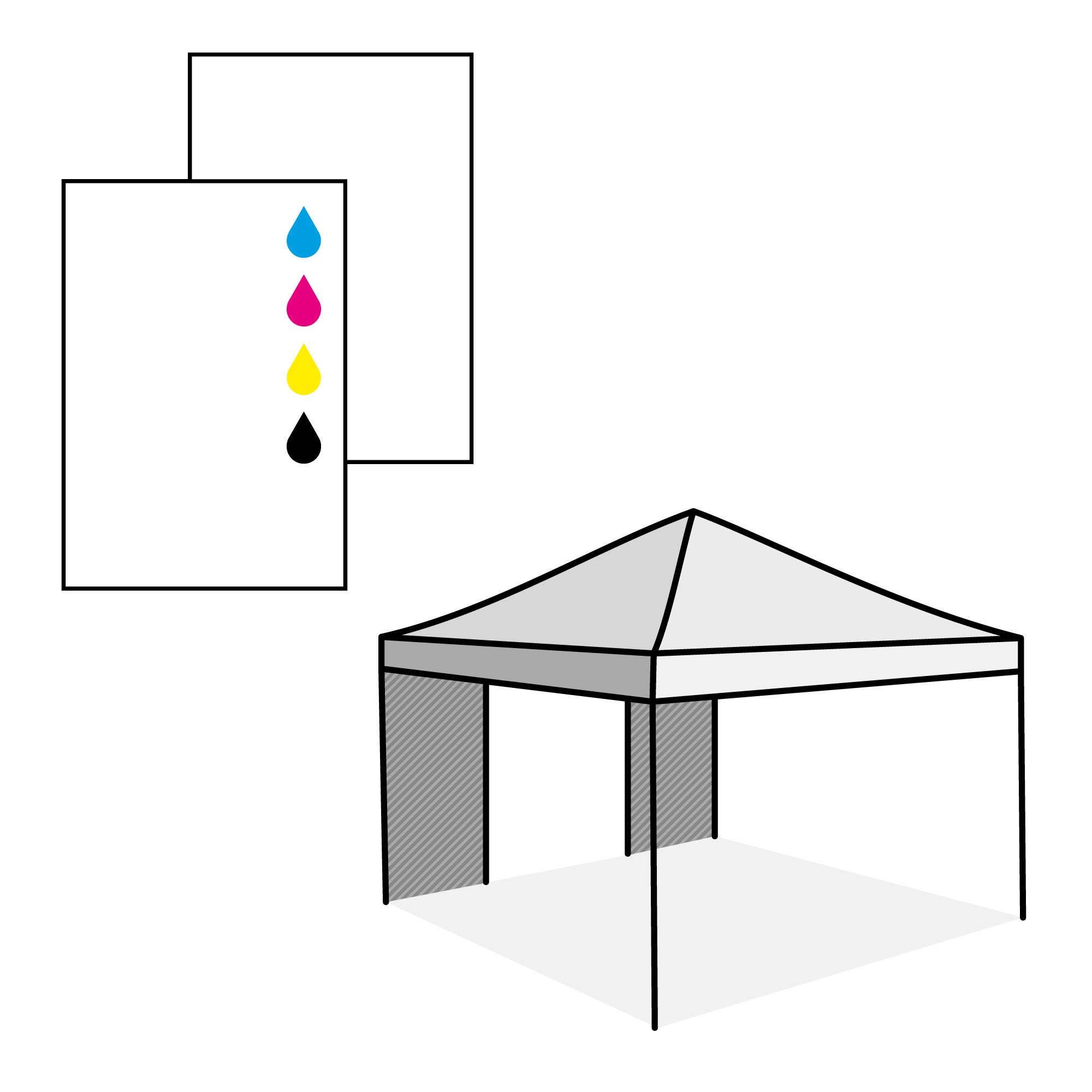 Paroi avec porte, impression du côté extérieur