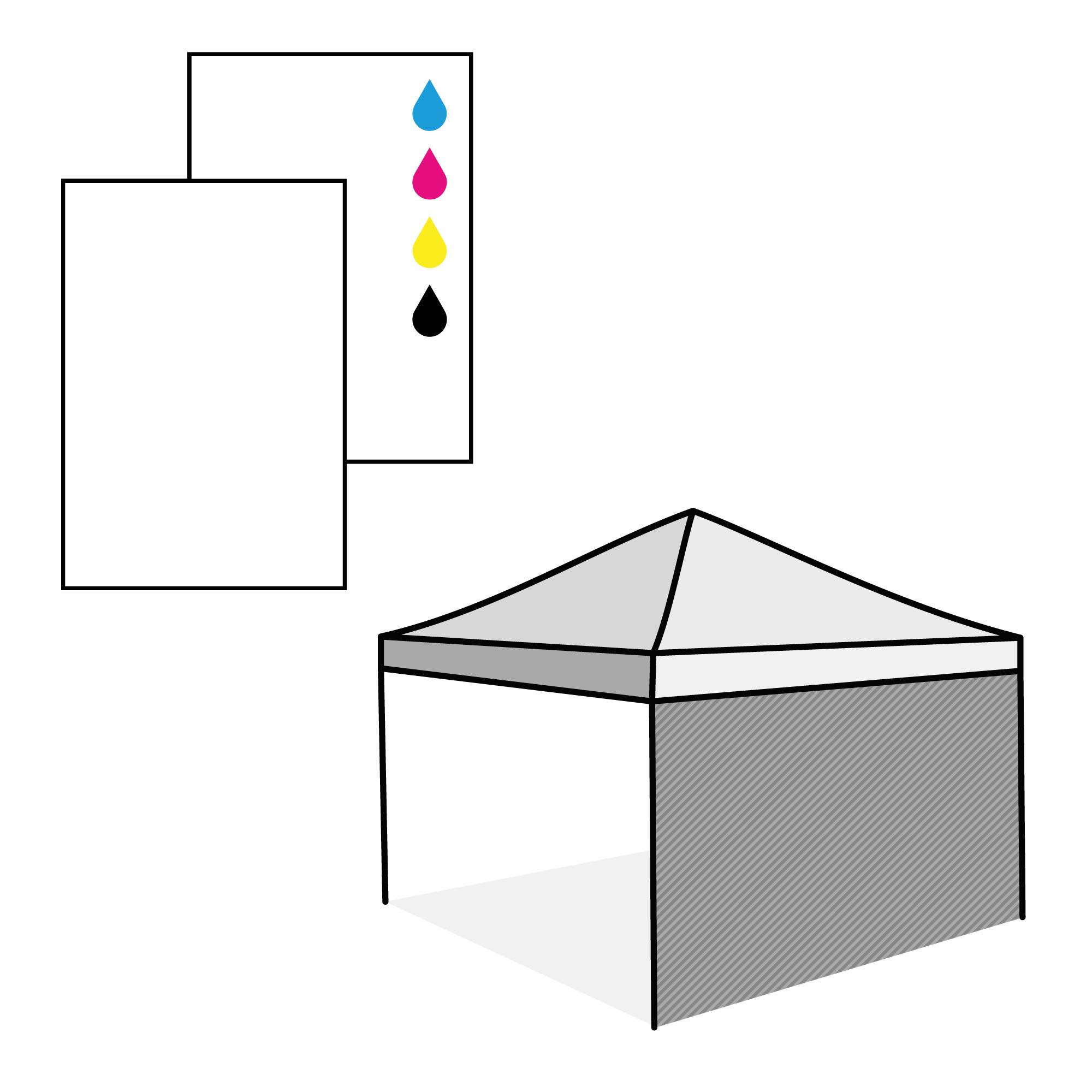 Hele wand, binnenzijde bedrukt
