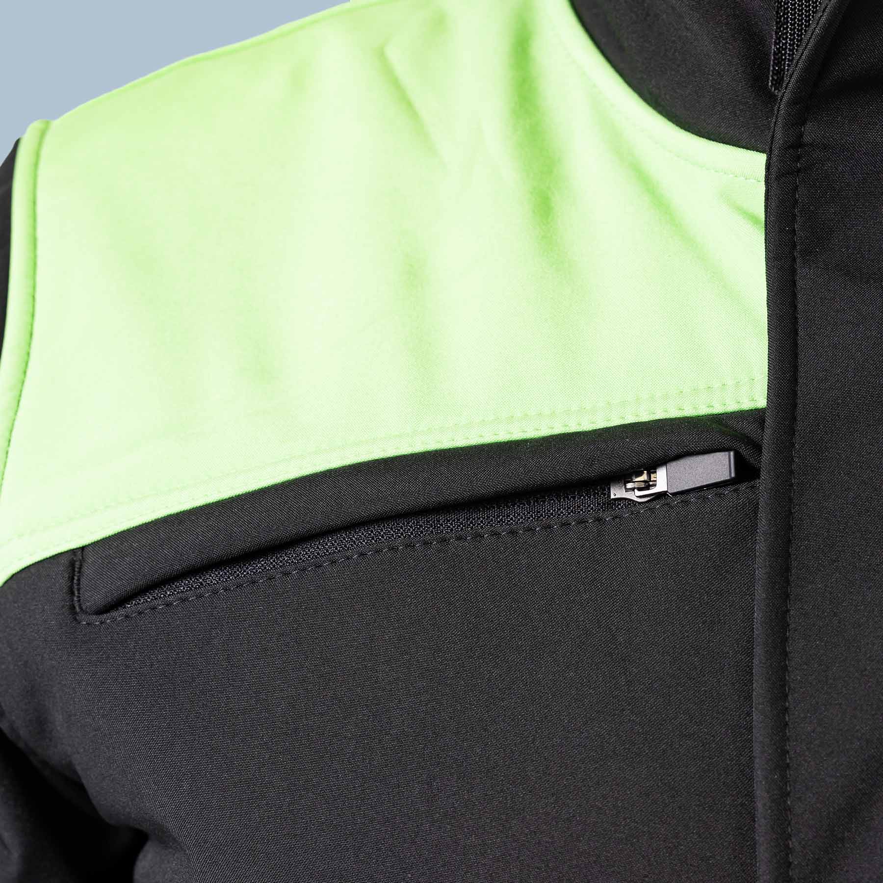 Gallery-werkjas Softshell bicolor Naden-Borstzak