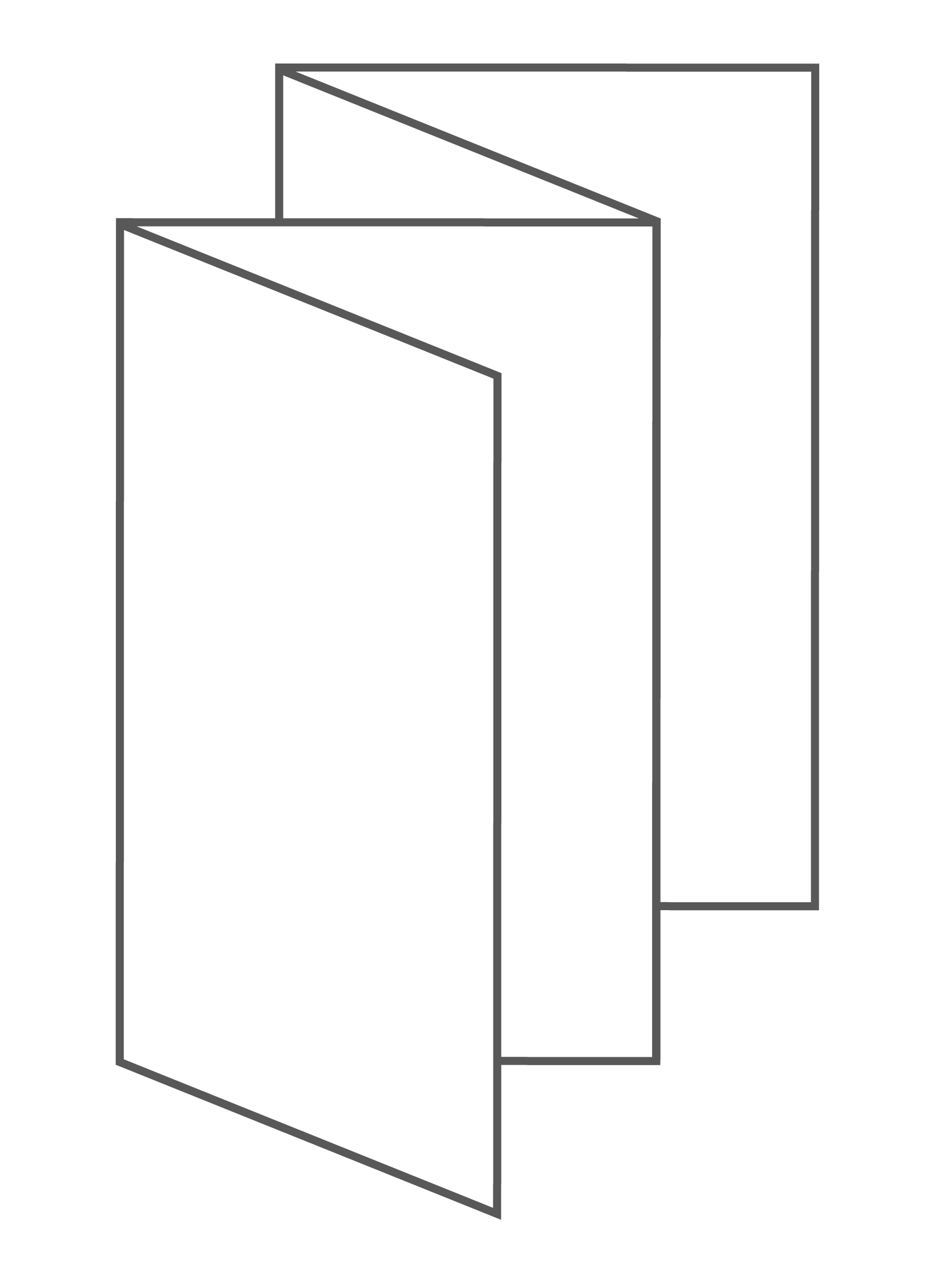 3 slagen zig-zag vouwen