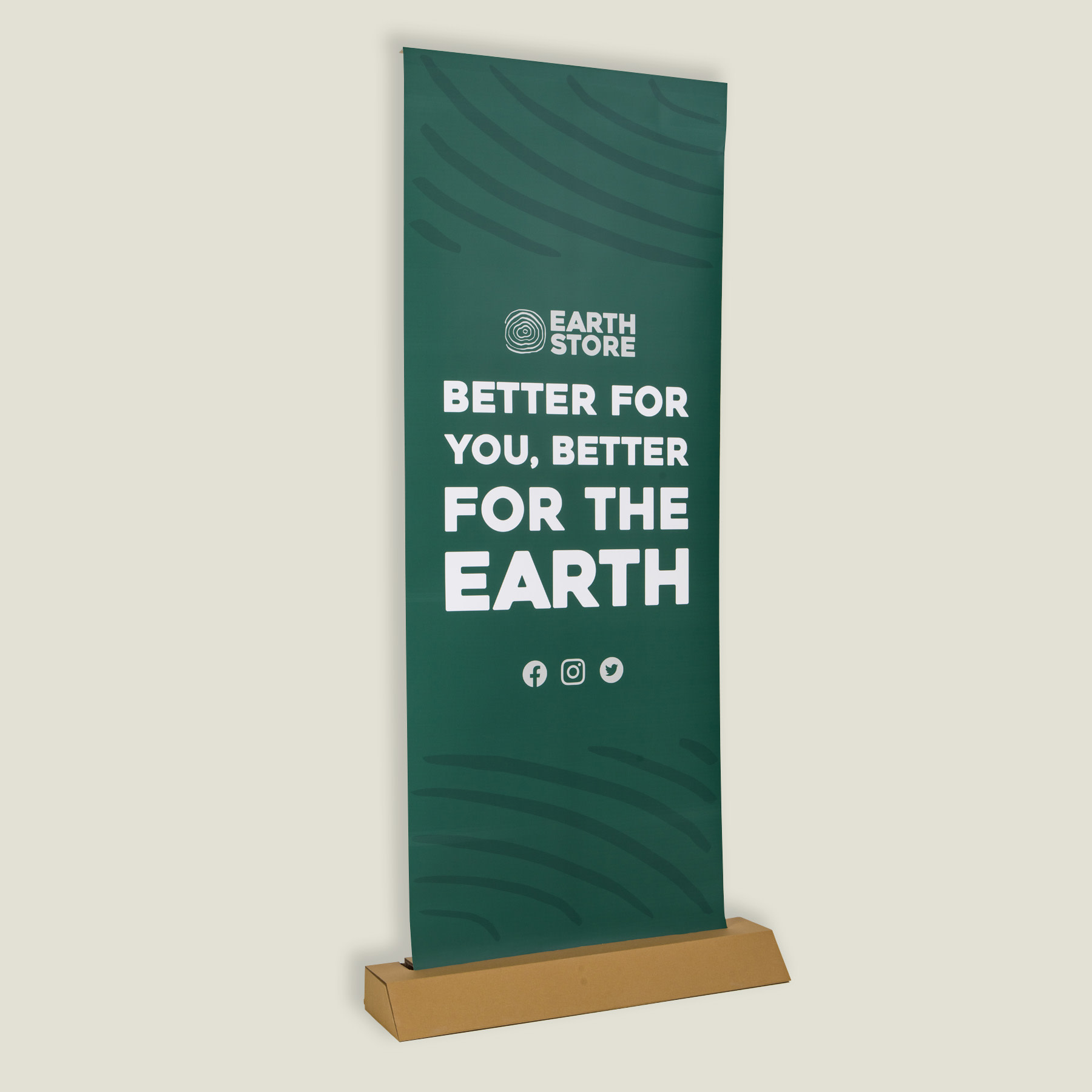 Kartonnen roll-up banner totaal