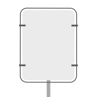 Tuinbord staand (48 x 65 cm) op voet van 140 tot 200 cm, incl frame