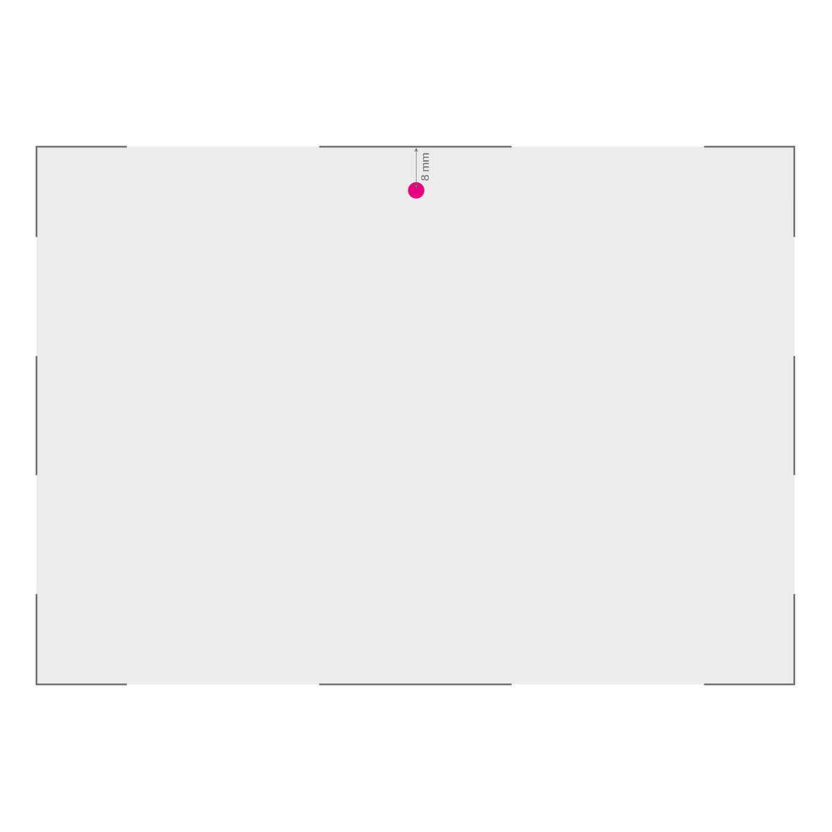 1 boorgat midden boven 6mm liggend