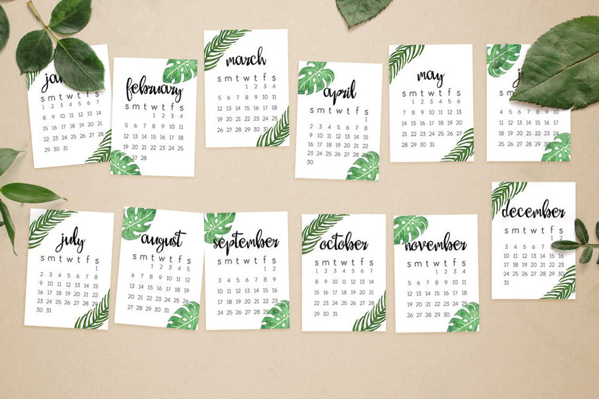 Bureau-kalender planten
