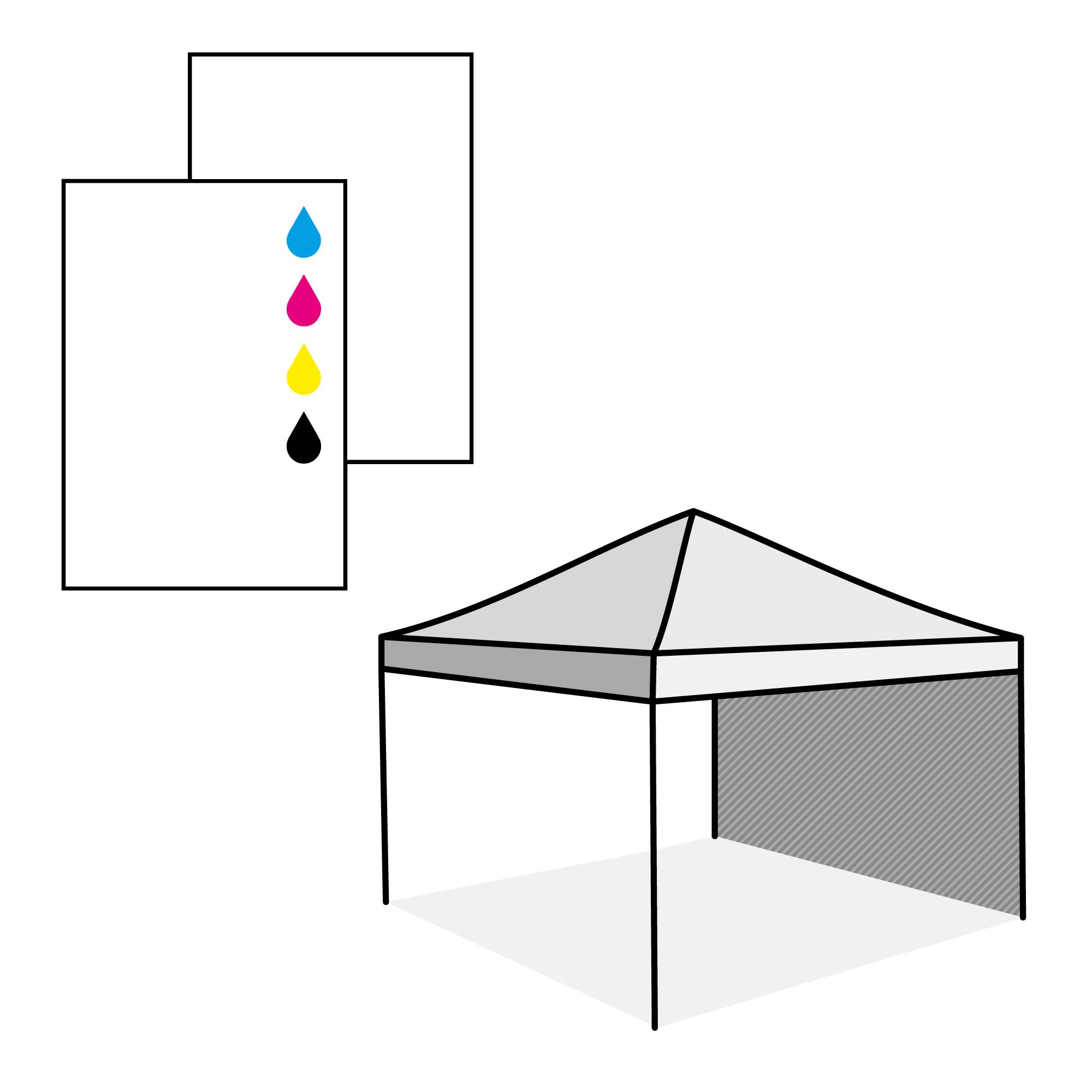Hele wand buitenzijde bedrukt