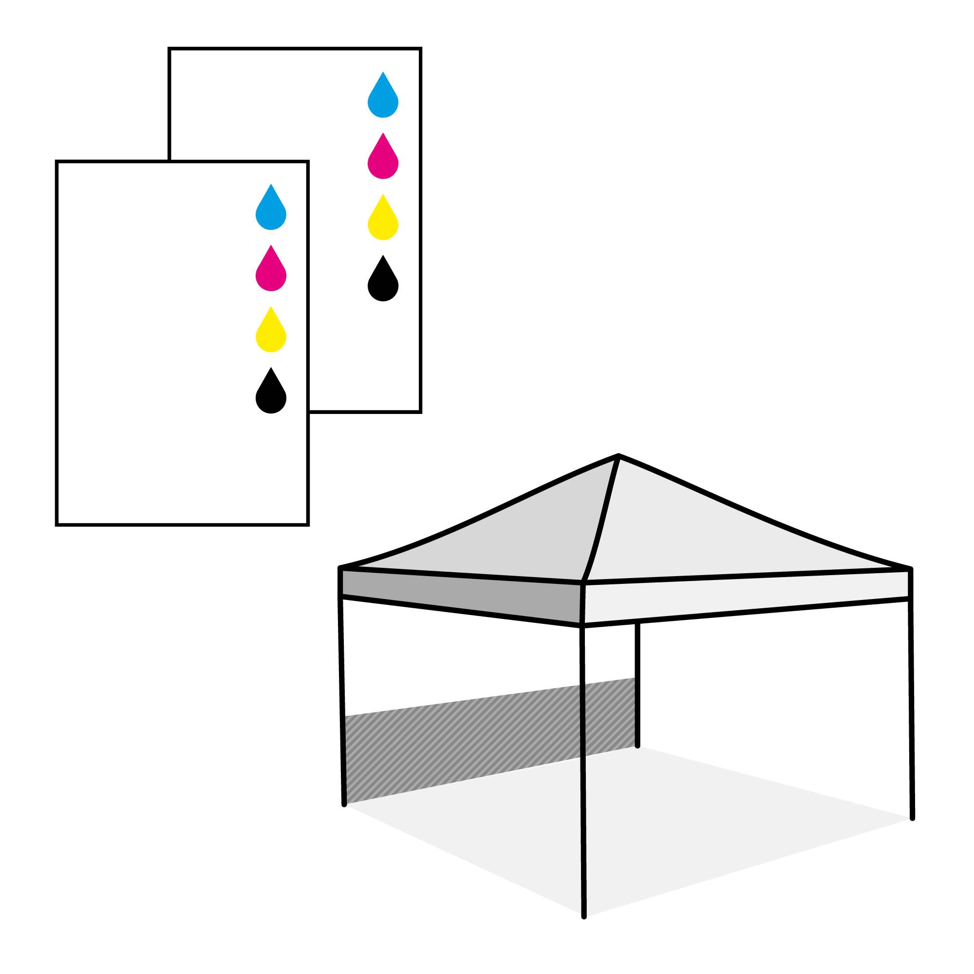Halve wand, dubbelzijdig bedrukt