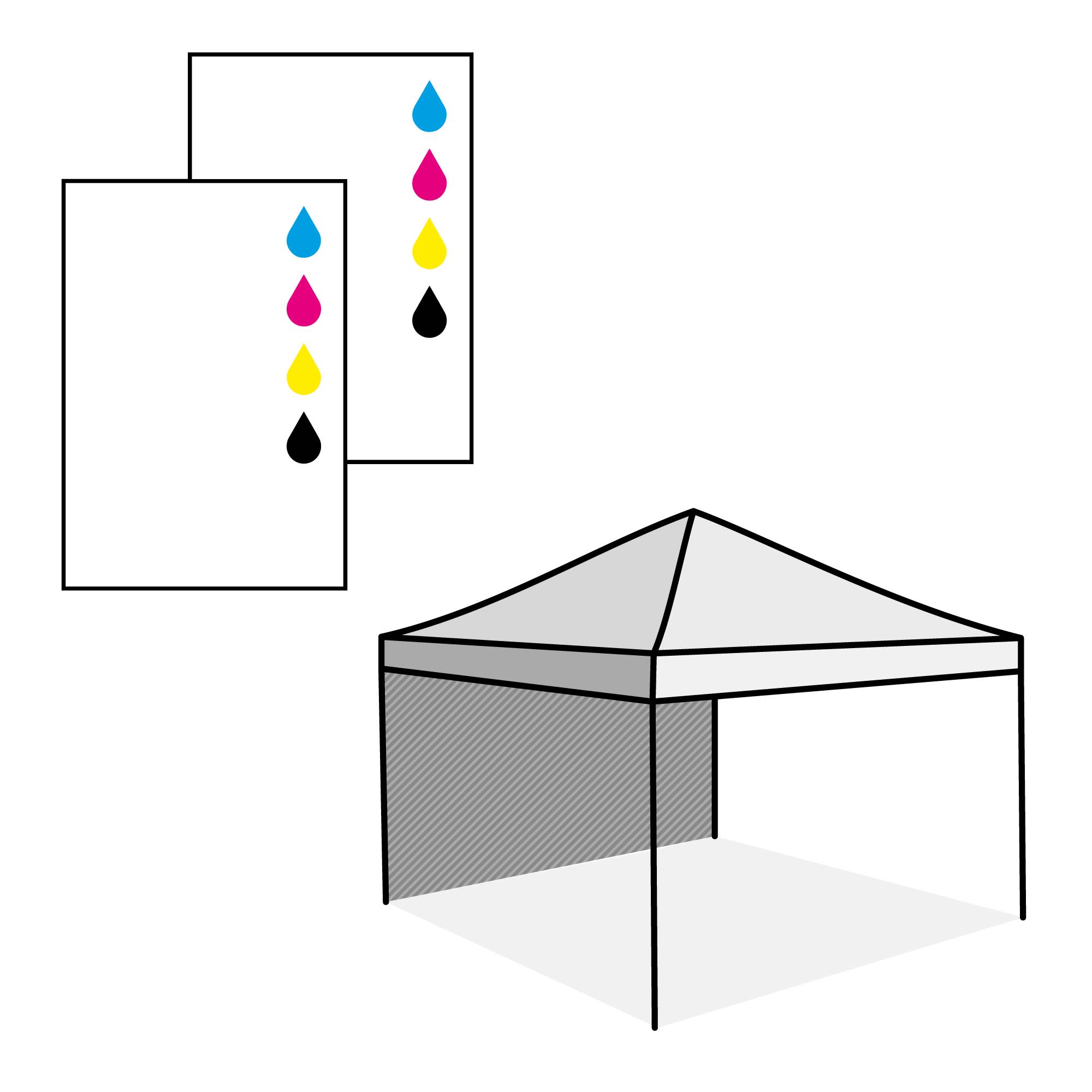 Hele wand, dubbelzijdig bedrukt