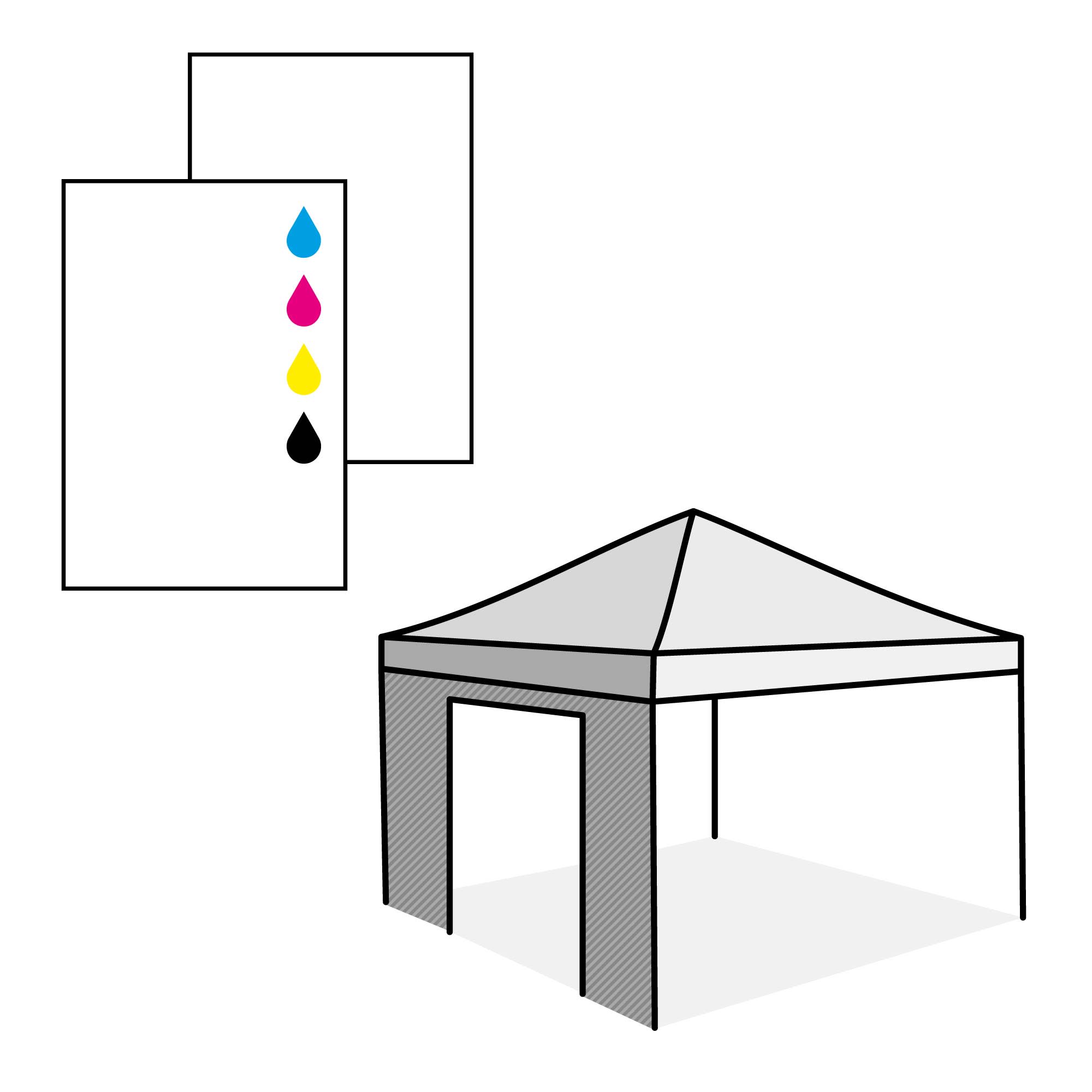 Paroi avec porte, impression du côté extérieur