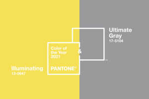 Découvrez Pantone 17-5104 Ultimate Gray + Pantone 13-0647 Illuminating, les couleurs Pantone de l'année 2021, dans ce blog !