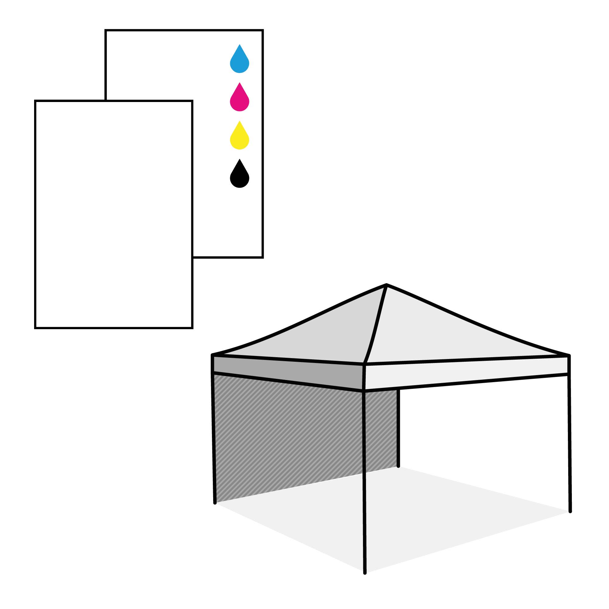 Hele wand binnenzijde bedrukt