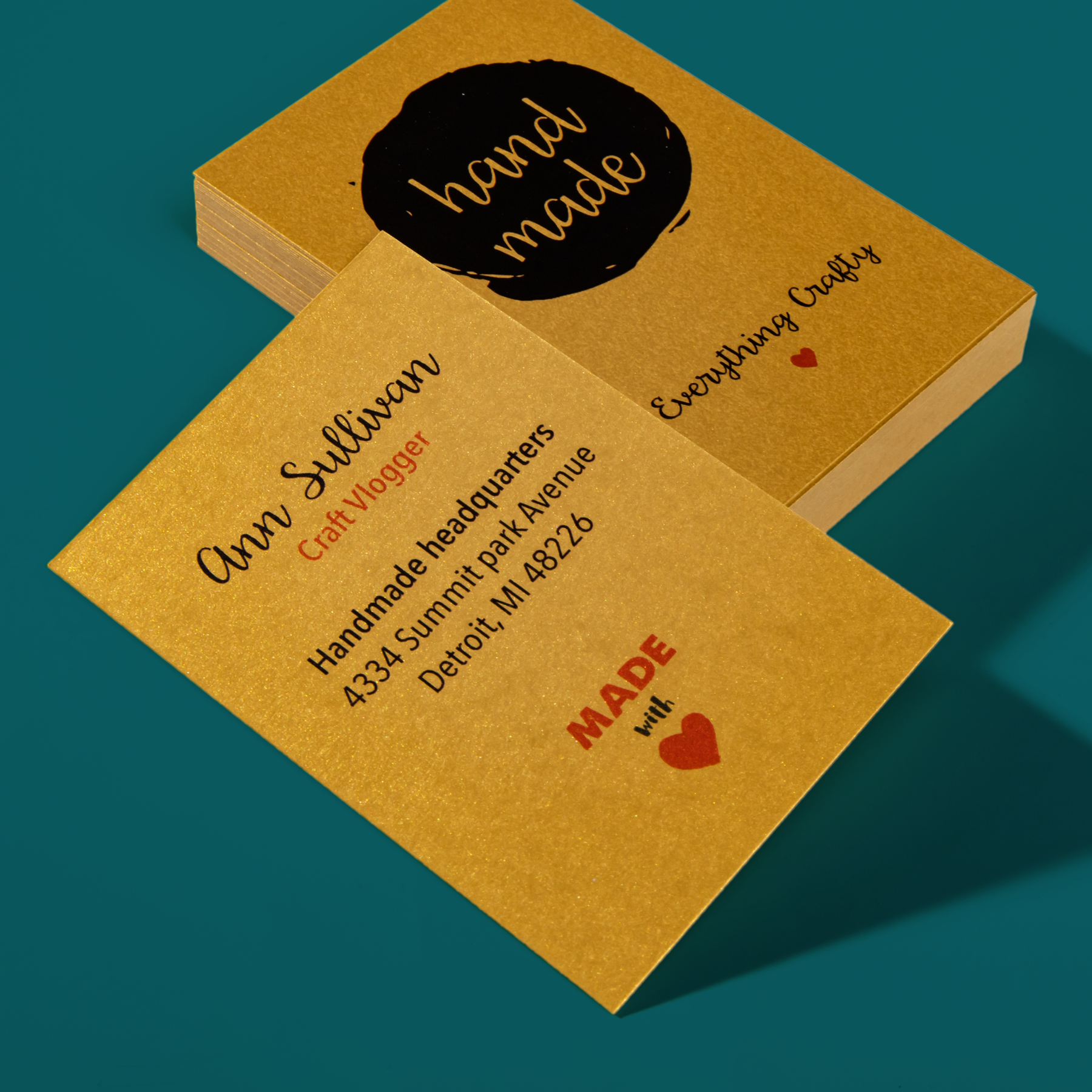 Luxe vistekaartjes Metallic gold bedrukken