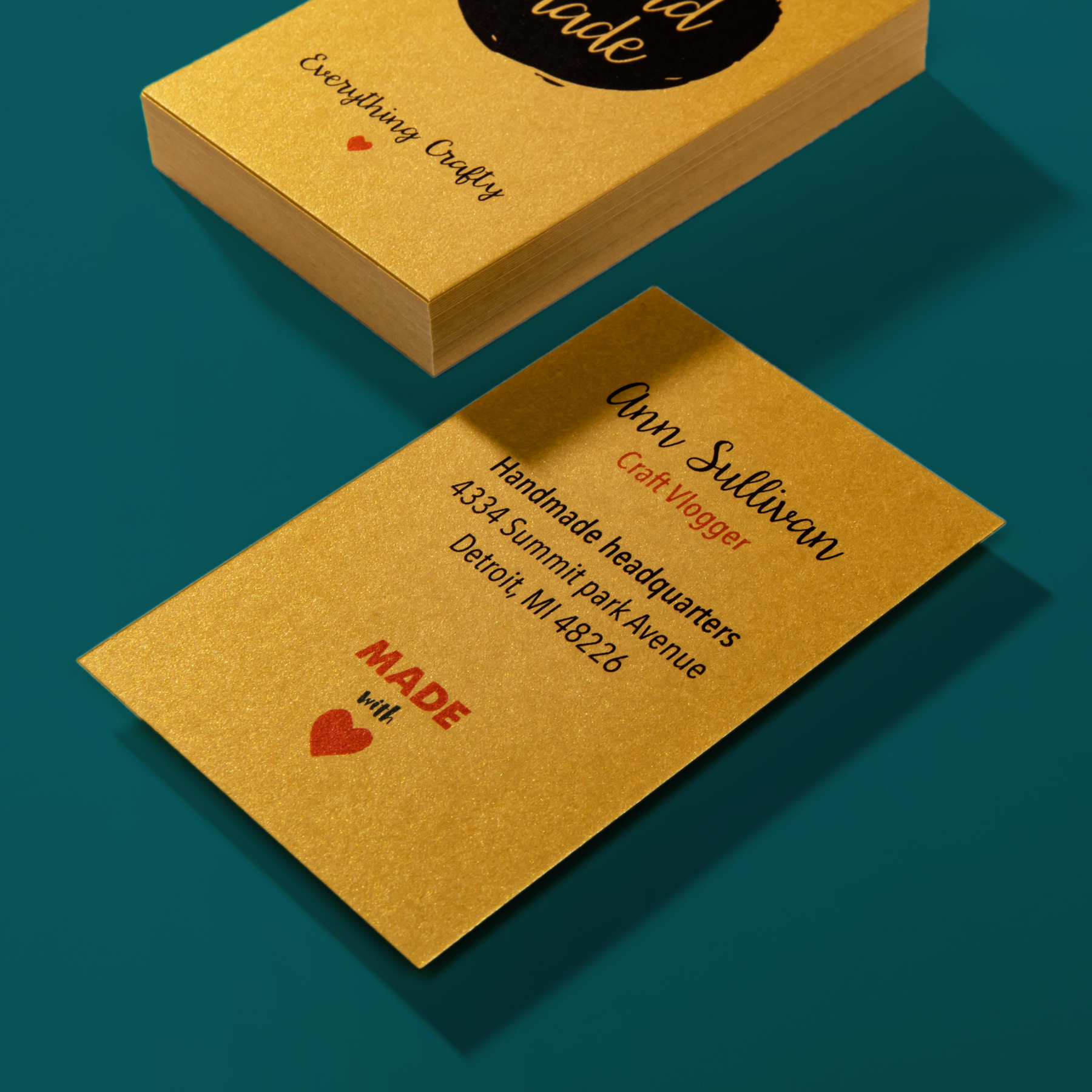 Luxe vistekaartjes Metallic gold