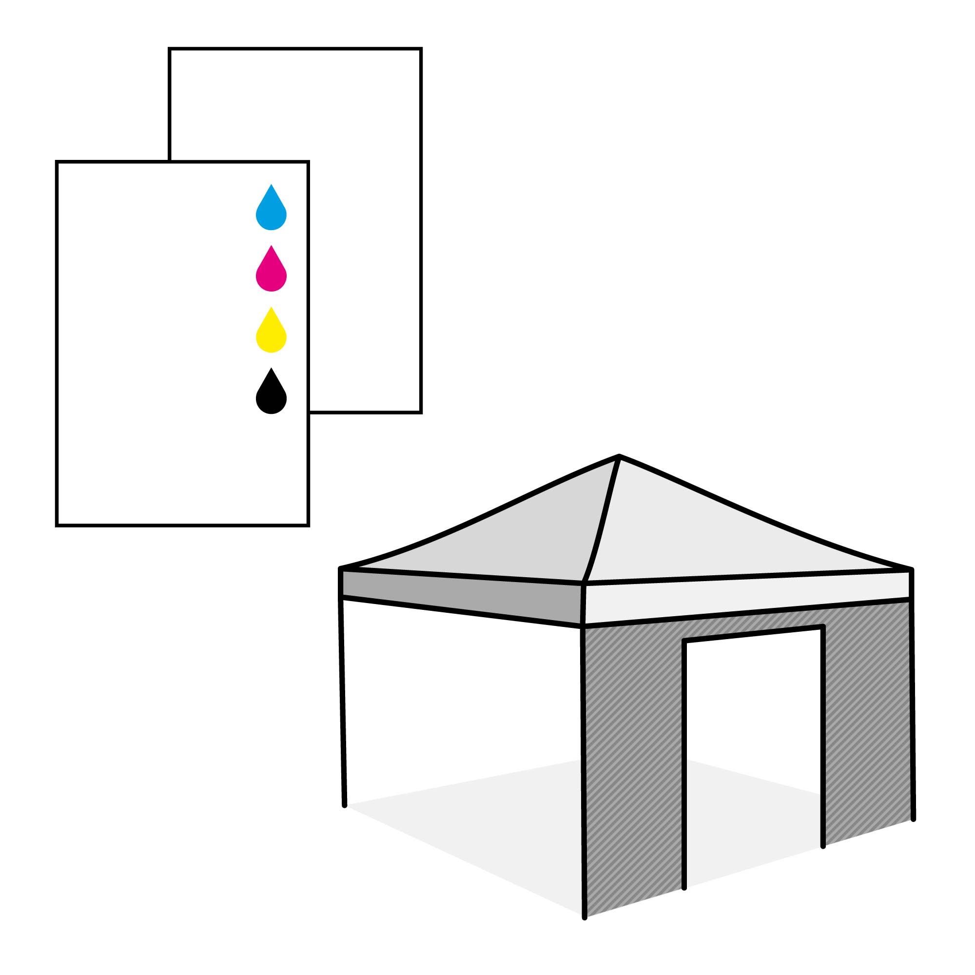 Paroi avec porte, impression du côté extérieur