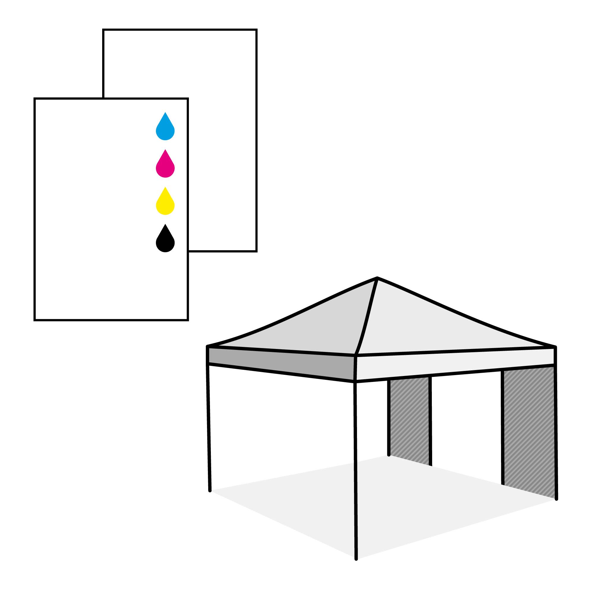 Paroi avec porte, impression du côté extérieur