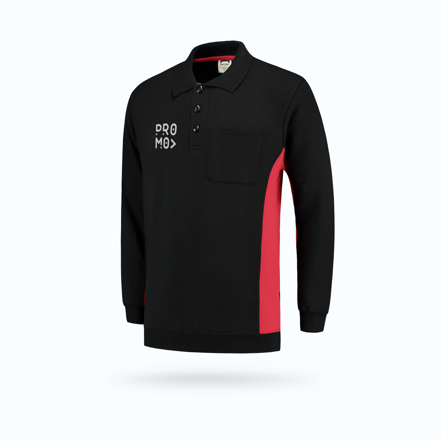 Werktrui-bicolorborstzak-front-rood