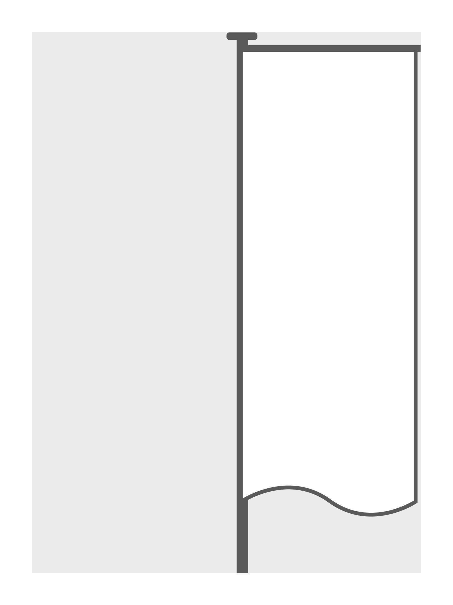 Mastvlag met open zoom (150 x 400 cm)