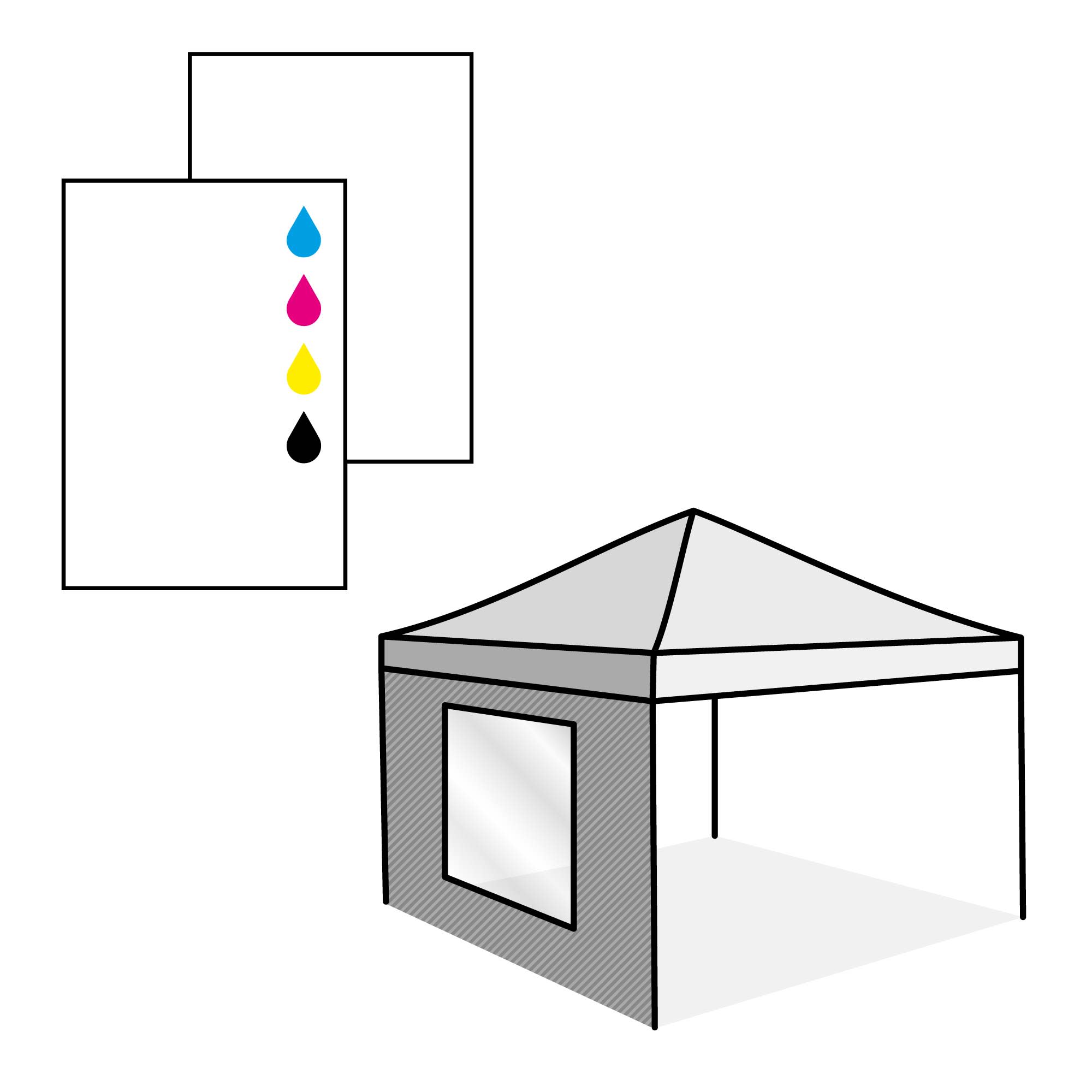 Paroi avec fenêtre, impression du côté extérieur