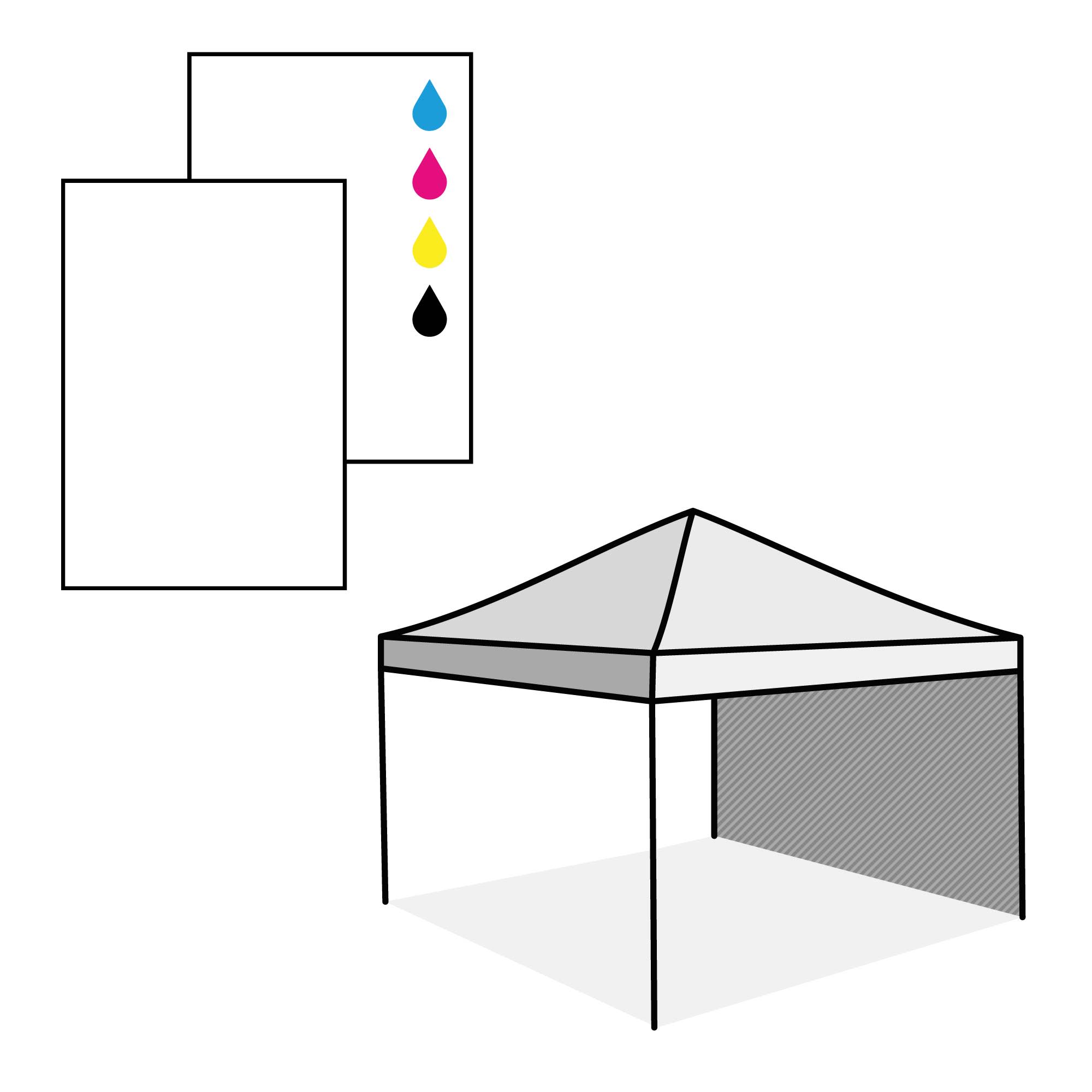 Hele wand, binnenzijde bedrukt
