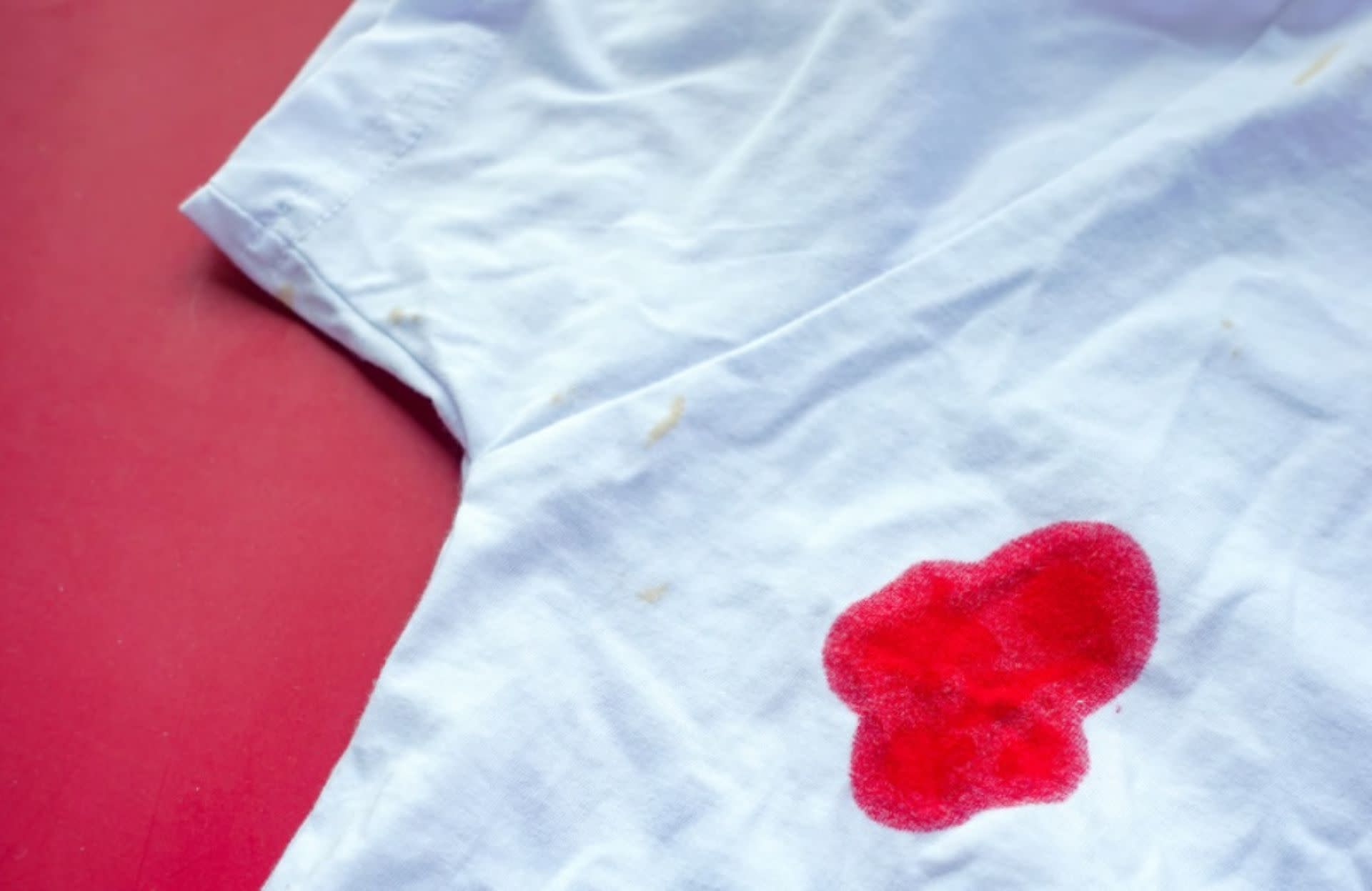 Blood stains on white cloth