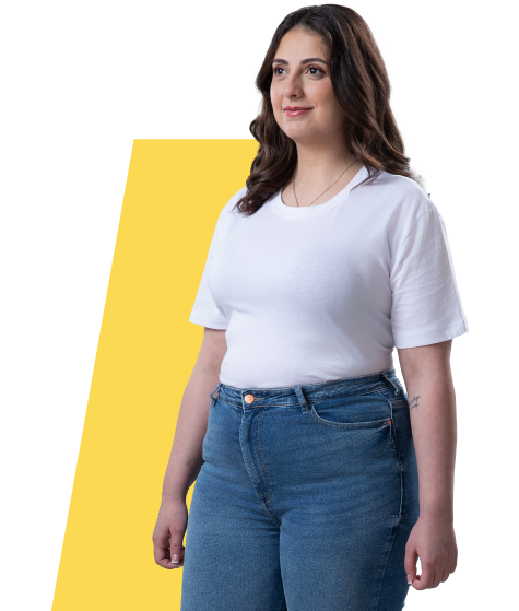 Imagem de uma mulher que vive com obesidade