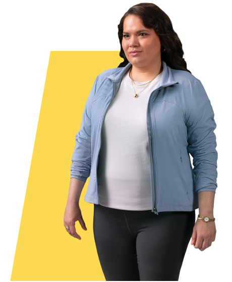 Imagem de uma mulher que vive com obesidade