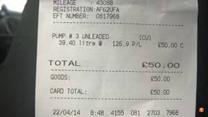 fuel receipt