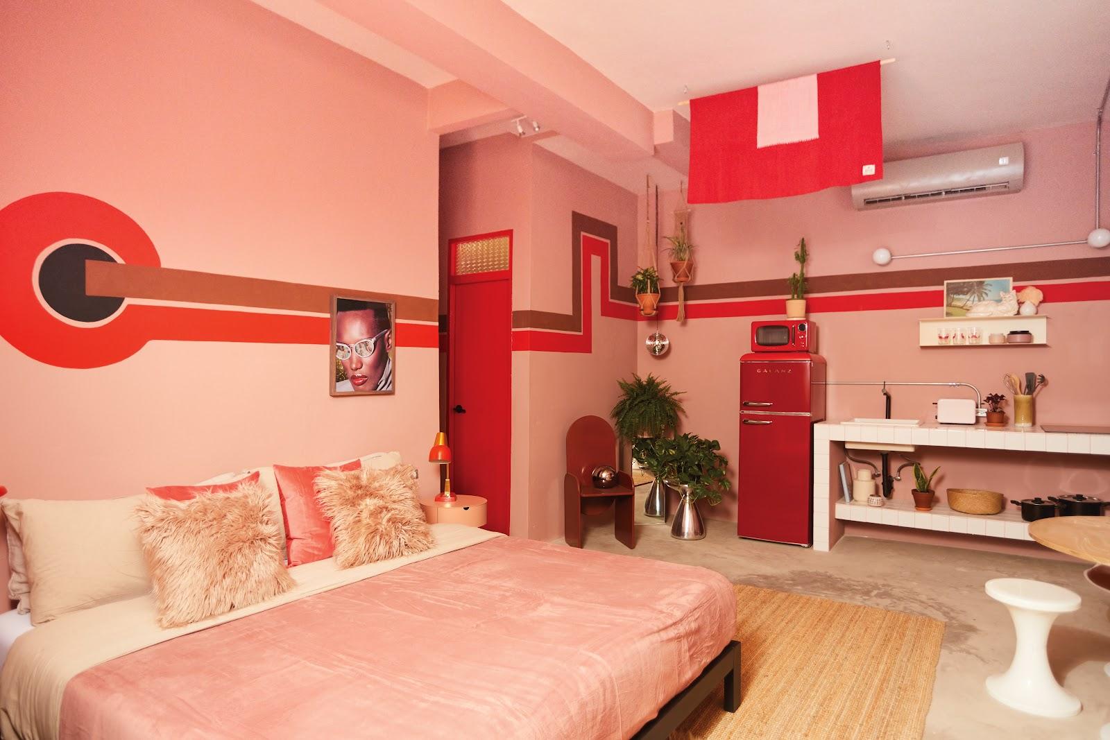 A retro-styled suite at Mood Haus by DW in Santurce, San Juan.
