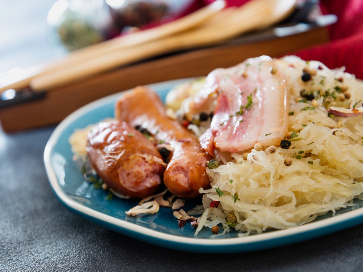 central-and-eastern-european-cuisines-choucroute-sauerkraut-with-picture-id1144608071