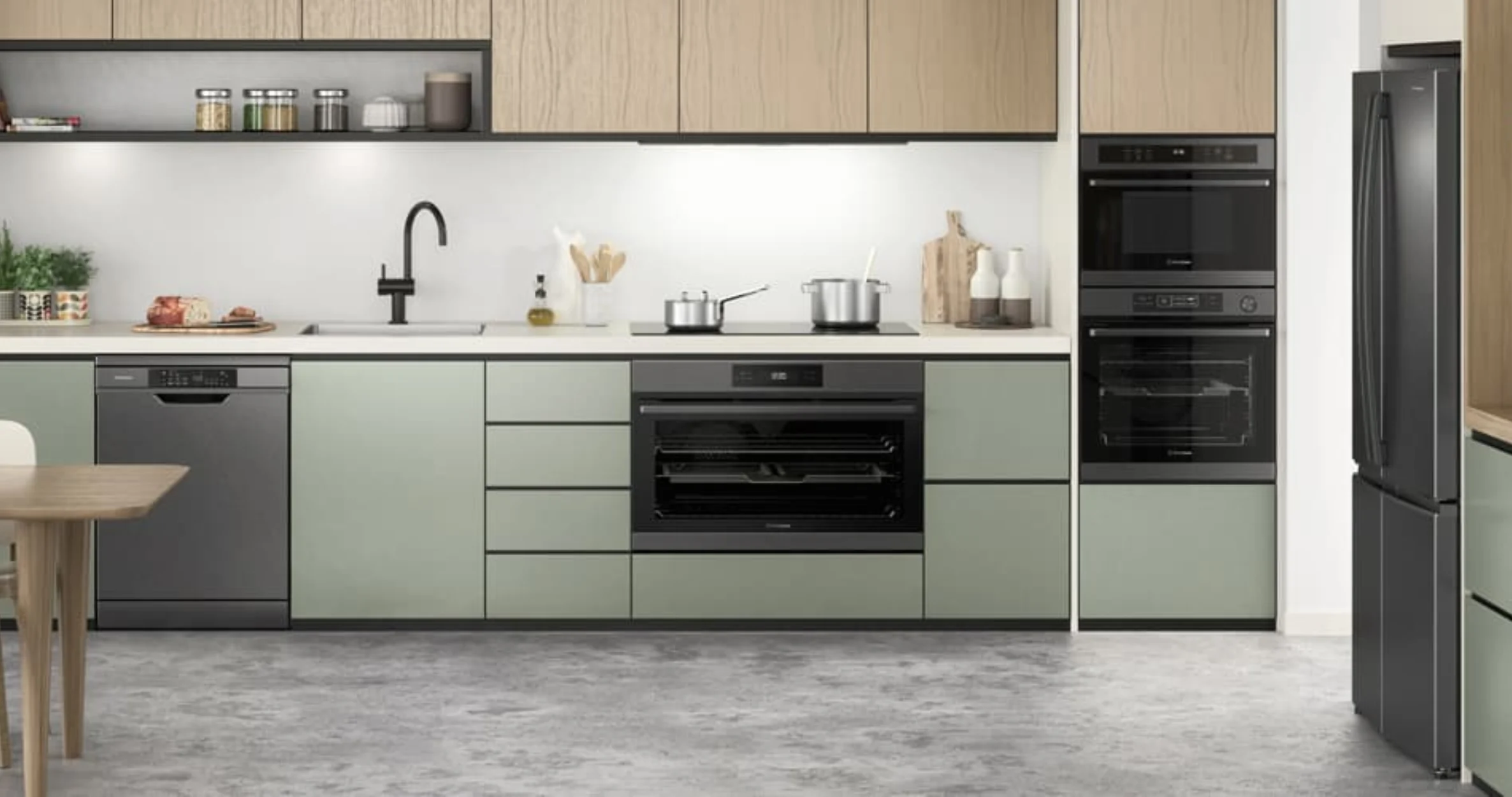Image of a modern kitchen fitted with Westinghouse appliances