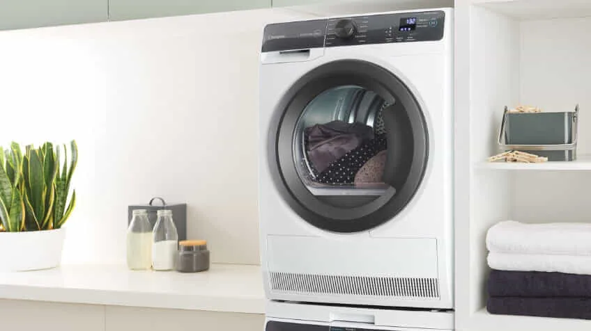 A Westinghouse dryer in a white laundry