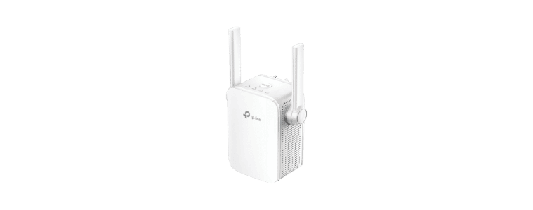 Side on angle image of a TPLINK AC1200 WiFi Range Extender 
