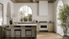 White smeg cooktop in stylish kitchen.