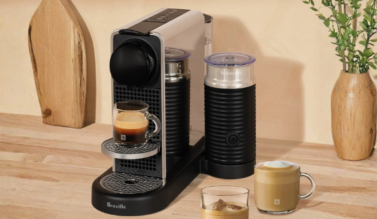 Image of the Nespresso CitiZ and Milk Capsule Coffee Machine Platinum Polished Stainless Steel