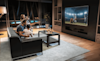 A family watching TV in their living room