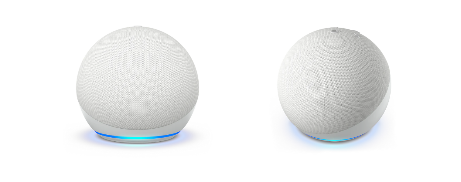 product image of the Amazon Echo Dot Smart Speaker with Alexa Gen 5 in Glacier White